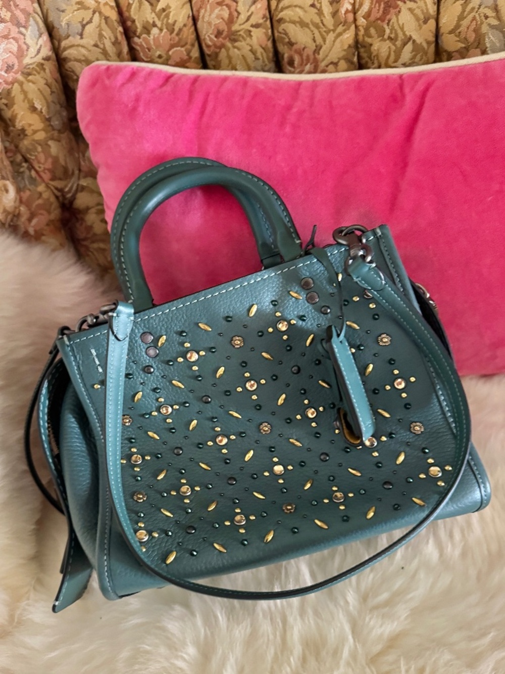 Coach 1941 Rogue 25 bag Prairie Rivets style no. J1780-21590 NEW! Dark Turquoise